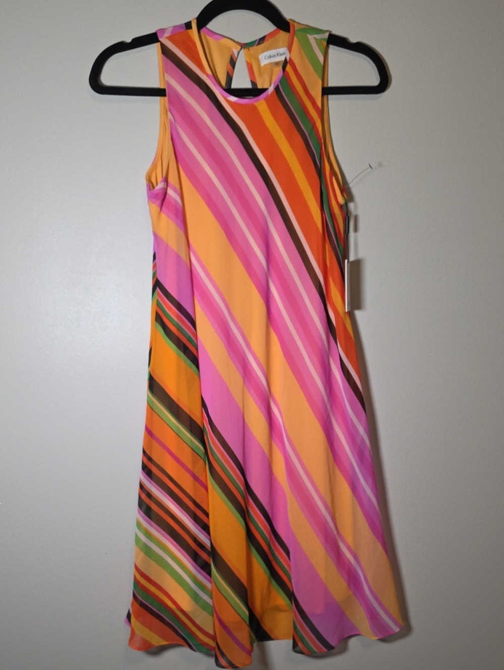 Calvin Klein Multicolor Striped Sleeveless Stripe Dress